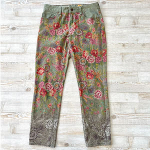 Pilcro Anthropologie Stet Crop Skinny Jeans | Needlepoint Tapestry Floral 29